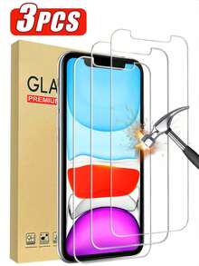 Bộ 3 miếng dán màn hình cường lực toàn màn hình [Độ cứng 9H] [Cảm ứng nhạy] [Độ phân giải cao] [Chống vỡ] [Chống bám vân tay] [Chống bọt khí] [Chống trầy xước] Tương thích với iPhone 11/XR, 16 Pro Max/16/16 Pro/16 Plus/15 Pro Max/15/15 Pro/15 Plus/14 Pro Max/14/14 Pro/14 Plus/13 Pro Max/13/13 Pro/12 Pro Max/12/12 Pro/11/11 Pro Max/XS/XS Max/7/8 Plus - Trong sáng - Xem 44