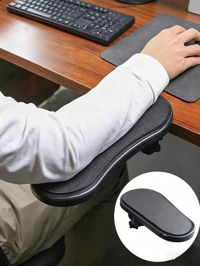 1 cái Giá đỡ tay ergonomic kẹp không cần khoan cho bàn làm việc, giá đỡ cẳng tay máy tính văn phòng, miếng đệm giảm áp lực cho cánh tay, thích hợp cho văn phòng, văn phòng tại nhà, phòng học, bàn chơi game, đánh máy và sử dụng chuột.