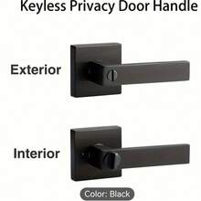 1pc Matte Black Heavy-Duty Door Handle, Suitable For Bedroom, Indoor/Outdoor Lock Doors And Hallway Doors, Fashionable And Secure - Multicolor - View 12