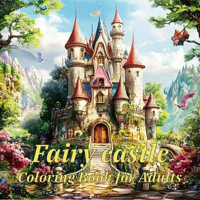 (Original Version, 2025 New, Size 7.9*7.9 Inches, 20 Pages, Single-Sided Printing) 1 Book. Adult Stress Relief Coloring Book With Fairy Tale Castle Theme. Exquisite Illustrations With Clear Lines. Suitable As A Gift For Valentine's Day, Birthday, Easter And Other Holiday Parties. It Is A Great Way To Relax.
