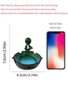 1 pieza Cenicero de resina con diseño de alien creativo, decoración de escritorio personalizada, accesorio de fumar interesante, decoración del hogar estilo galaxia, regalo ideal para hombres - Múltiples estilos - Ver 14
