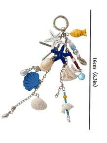 New Starfish Keychain, Ocean Style Multi-Pendant Keychain, Starfish, Shell, Fish Bead Combination, Atmospheric, Multifunctional And Practical, High-End Resort Style Accessory, Ocean Series Decoration - Multicolor - View 8