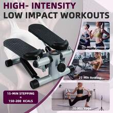 Mini Stepper With Resistance Bands, Compact Stair Stepper For Full Body Workout - Style B/Charcoal Grey - View 6