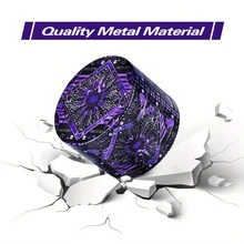 Celestial Sun Moon 4-Layer Zinc Alloy Herb Grinder-50mm/2in - Purple - View 5