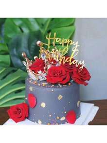 1 buah/5 buah Tusuk Hiasan Kue Ulang Tahun Bertuliskan "Selamat Ulang Tahun", Untuk Dekorasi Kue Ulang Tahun - MultiWarna - View 4