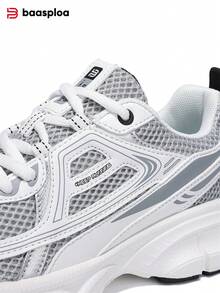 baasploa New Women's Thick Sole Sneakers, Mesh Running Shoes, Platform Shoes, Lightweight Casual Shoes, Retro Shoes, Shock Absorbing Non-Slip Durable Soft Sole Women's Walking Shoes, Fashion Versatile Running Training Shoes, Platform Sneakers, Retro Patchwork (Suitable For Wide Feet, Narrow Feet Suggest Choosing One Size Smaller) - Màu Xám nhạt - Xem 10