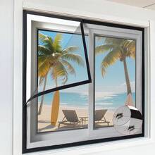 1pc Black Mosquito Window Screen, Self-Adhesive Invisible Insect Mesh, Easy Installation Without Drilling, Effectively Blocks Mosquitoes While Allowing Ventilation, Summer - The Entire Black Area - View 15