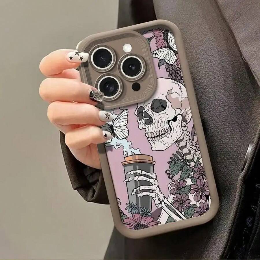 Skeleton High-Quality Soft TPU Protective Case, Heavy-Duty Drop-Resistant, Compatible With Edge 50/Pro/Ultra, Edge 60 Pro, G34/G55/G85 | Honor 90/Pro, Play 60 Plus, X9C | V30/Pro, Y36 4G, Y17S 4G, Modern Unisex Design For EVQH Phone - LK - 查看 1