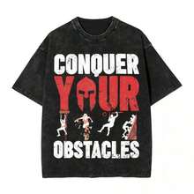 Camisetas Spartan Race Lavadas, Ropa Urbana, Camisetas Cool de Hip Hop, Camiseta Sparta Super, Camisetas de Algodón para Hombre y Mujer, Estampados Harajuku, Conjuntos de Verano para Mujer, - Blanco - Ver 2