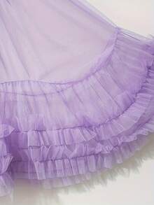 Super  Irregular Design Sense Fashionable Sweet Skirt - Màu tím - Xem 7