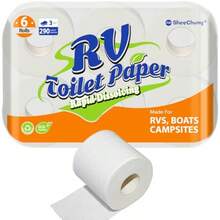 RV Toilet Paper - Rapid Dissolve Septic  Travel Toilet Tissue For RVs Boats Marine Camper Accessories- 3 Ply 290 Sheets - White - 查看 2