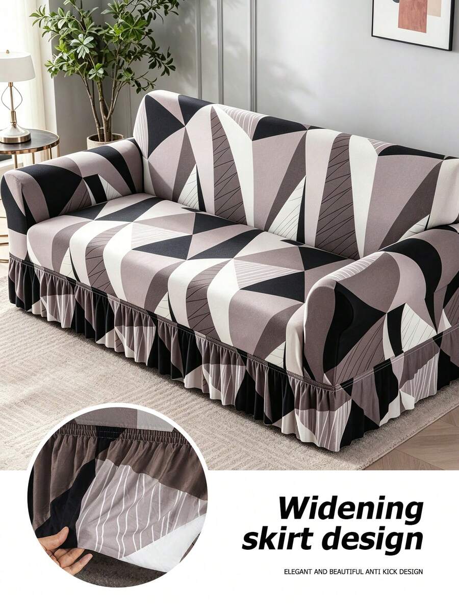 1 tấm bọc ghế sofa in họa tiết xếp ly, co giãn, chống bụi và bẩn, bảo vệ ghế sofa toàn diện, trang trí nhà cửa, có thể giặt máy.