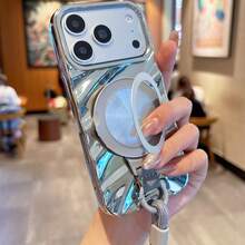 Ốp lưng điện thoại cao cấp sang trọng với họa tiết sóng nước 3D + giá đỡ xoay 360° + dây đeo, tương thích với iPhone 17 Pro Max/17/17 Pro/16 Pro Max/16/16 Pro/16 Plus/15/15 Pro Max/15 Pro/11/12/13/14 Pro Max/11 Pro/11 Pro Max/12 Pro/12 Pro Max/13 Pro/13 Pro Max/14 Pro/14 Pro Max, thiết kế mềm mại, thanh lịch và sáng tạo. - Bạc sang trọng - Xem 10