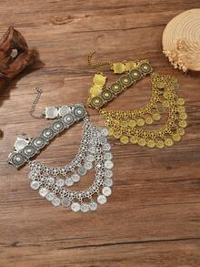 Vintage Multilayer Geometric Tassel Necklace, Casual Party Gift Short Choker Necklace, Jewelry For Women - Butterfly - View 6