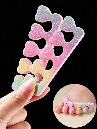 240 miếng xốp mềm hình trái tim nhiều màu sắc dùng để tách ngón chân - Miếng xốp tách ngón tay thoải mái, thích hợp cho làm móng tay, móng chân và nghệ thuật vẽ móng, phụ kiện sơn móng không mùi.