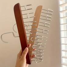 1/2pcs Wooden 8-Hook Rotatable Hangers, Space Saving Bra & Tank Top Organizer, Apartment Friendly Closet Storage Racks For Scarves & Camisoles, Dorm Room Clothes Organization Hacks,Aesthetic Wardrobe Clothes Organizer - Multicolor - View 11