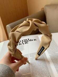 1 Băng đô cài tóc cho nữ, kiểu dáng thanh lịch, xếp ly, vành rộng, màu trơn, kẹp tóc thời trang cổ điển, băng đô kiểu Hàn Quốc, phụ kiện tóc đa năng, thích hợp cho du lịch, sinh nhật. - Nhiều màu - Xem 12