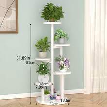 1pc Minimalist Multi-Tier Plant Stand, Suitable For Living Room, Balcony, Indoor Plant Holder & Shelves, Space-Saving - Multicolor - View 7