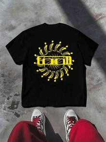 T-Shirt With Tool Band Graphic, Breathable, Double-Sided, Durable, Oversized, Minimalist, Versatile, For Everyday Use. - màu đen - Xem 3