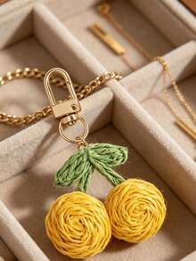 Pingente exclusivo em formato de cereja para bolsa, novo pingente de cereja da moda, chaveiro de liga metálica estiloso, pingente para bolsa/mochila, chaveiro para carro, acessórios femininos elegantes, pingente para bolsa, presentes para festas e feriados, presentes exclusivos para estudantes universitárias e professoras, familiares e amigas, chaveiro minimalista clássico, decoração, acessórios para bolsa - Multicolorido - Ver 6