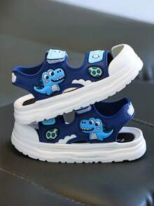 TEEOEC Kids Sandals, Boys Cute Dinosaur Closed Toe Sandals, Protect Baby Toes, Promote Foot Growth, Fashionable Cartoon Design, Thick Sole, Waterproof Non-Slip - Blue - View 7