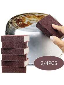 Bộ 3 bàn chải cọ rửa bằng bọt biển silicon carbide, dụng cụ tẩy rỉ sét dùng cho nhà bếp, phòng tắm và gia đình. - Nhiều màu - Xem 2