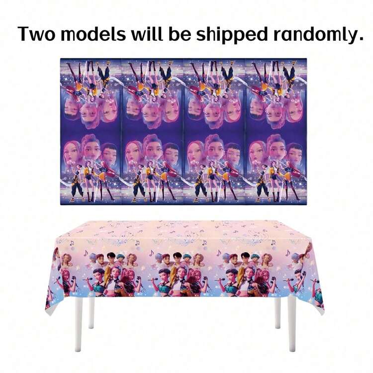 9pcs Luxury Tableware Set, Includes Plates, Cups, Banner, Tablecloth And Napkins. Perfect For Kpopdemonhunter Theme Party. Made Of High-Quality Materials, Durable And Easy To Clean. Vibrant Colors Can Decorate The Table Well And Add Vitality To Various Events. - Multicolor - View 11