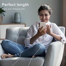 20W 快充 PD 数据线 - Lightning 数据线，兼容 14/13/12/11 Pro Max/Mini/14/8 Plus/X/XR/XS，14/13/12/11 X/XS XR 8 Plus，11/12/13/14 6/6S/7/8 Plus X/XR Pro Max - 白色 - 查看 9