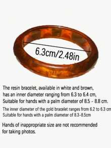 3 piezas de brazaletes acrílicos de textura de ámbar vintage de resina, diseño apilable de moda, adecuado para uso diario de mujeres (el color del brazalete puede variar ligeramente por lote) - Multicolor - Ver 4