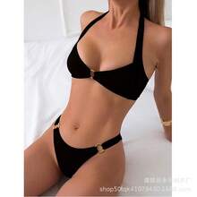 New Solid Color Sexy Push-Up Two-Piece Bikini, Pure Desire Style, Backless Bikini - White - View 8