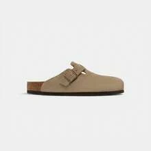 Birkenstock Boston Soft Footbed Suede Taupe - White - View 1