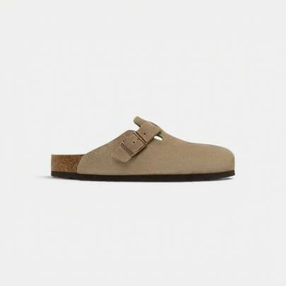  Birkenstock Boston Soft Footbed Suede Taupe