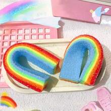 Creative Sour Strip Colorful Fruit Soft Candy Squeeze Toy, Stretchable Stress Relief Soft Toy, Filled Soft Candy Realistic Fruit Candy Realistic Creative Rainbow Candy Realistic Sour Sugar Squeeze Toy - Multicolor - View 3