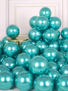 5/10/12/18pcs Metallic Green Party Balloons, Metallic Blue Green Light Green Helium Shiny Thick Latex Balloon Arch Set, Perfect For Wedding Birthday Baby Shower Gender Reveal Graduation Christmas Carnival Summer Pool Party Bachelor Retirement Celebration - Metallic Green - View 5