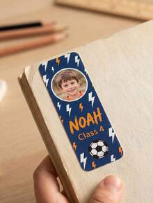 30pcs/60pcs/120pcs Customized Photo & Text Name Labels, Personalized Water Bottle Stickers, Custom Name Labels, Cute Theme Daycare Labels, Photo & Text Layout, Rectangular Shape - Model 6 - View 9