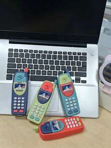 儿童早教音乐手机，互动式教育音乐手机玩具，所有配件随机（不含电池，顾客需自备2节1.5V AA电池） - 彩色 - 查看 4