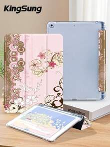 Ốp lưng máy tính bảng họa tiết hoa anh đào và nốt nhạc, tương thích với iPad 9.7/10.2/10.5/10.9/12.9/Pro 11, thế hệ thứ 10, Air 8 (M4) 2026 (11/13 inch), tương thích với Samsung Galaxy Tab S6 Lite 10.4 inch, tương thích với Kindle Paperwhite thế hệ thứ 12 2024, Kindle thế hệ thứ 11 2022. Có chức năng chống rơi vỡ, chân đế thông minh/tự động bật/tắt màn hình. - Nhiều màu - Xem 5