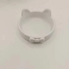 1个75毫米精致一体式蝴蝶结猫耳首饰盒，法式极简黑白圆形猫耳蝴蝶结设计首饰展示托盘，卧室书桌家居装饰 - 彩色 - 查看 9