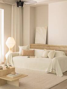 1 tấm phủ sofa lá chuối, chăn sofa sang trọng tối giản, chống trơn trượt, chống bụi, chống trầy xước, phù hợp cho phòng khách, phòng ngủ, phòng học, bốn mùa. - Màu be - Xem 3