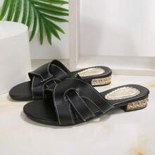 Women's High Heel Sandals With Column Buckle,Summer Shoes - Black - View 6