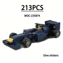 Bloques de Construcción de Coche de Carreras F1, Vehículo Campeón de Carreras de 8 Rejillas (Con Pegatinas), Regalo de Cumpleaños para Niños, Regalo de Navidad - MOC-216948 - Ver 16