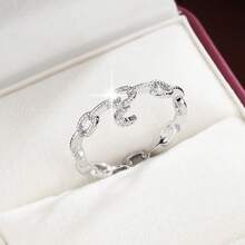 1 chiếc nhẫn kín mặt dây chuyền hình trăng lưỡi liềm thời trang, đính đá Cubic Zirconia, thích hợp cho nữ đeo hàng ngày. - Nhiều màu - Xem 4