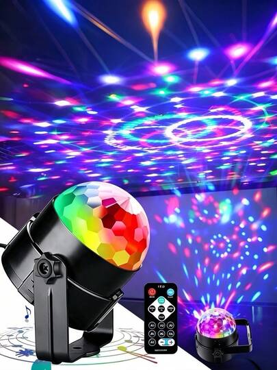 1pc Magic Disco Ball Projector Light, Creates Party Atmosphere, Remote Control Adjustable Lighting Modes, USB Powered, Suitable For Indoor Christmas Party, Wedding, Game Room, Bedroom, KTV, Disco, Home Gathering And DJ Party