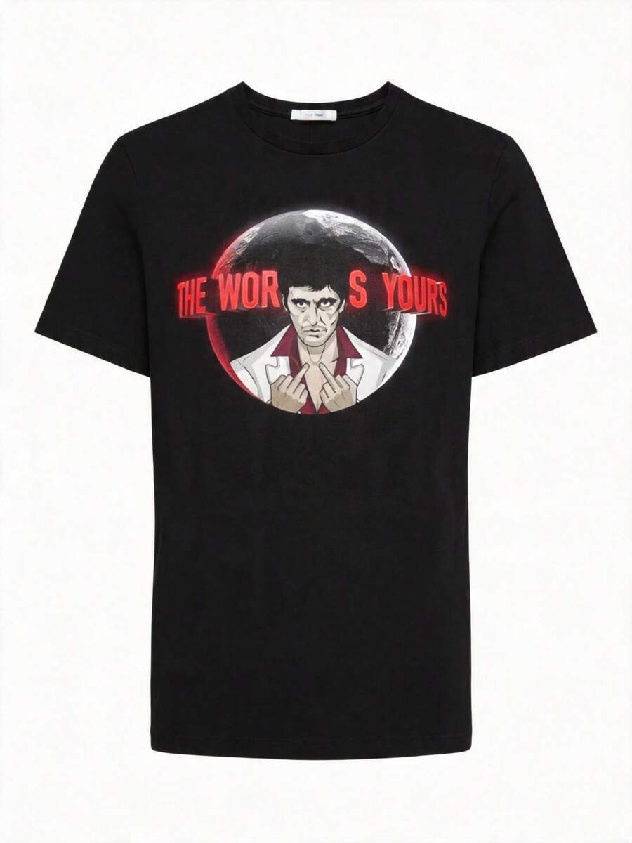 Character T-Shirt The World's Yours Luna Original Authentic Unique Exclusive Classic Unisex Oversize Streetwear Retro Comfortable Soft Perfect Gift Sizes S-3XL T-Shirt - Black - View 1