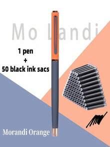 51pcs Set/(1 Ballpoint Pen + 50 Refill Cartridges) Premium Dual-Tone Metal Ballpoint Pen, 4 Color Options, Gel Matte Body Texture, Suitable For Daily Writing, School, Office, Business Signing, Great Gift Choice For Holidays - 51pcs Set - View 14