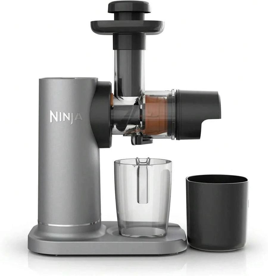 Certified Refurbished Ninja JC150 NeverClog Cold Press Juicer, Powerful Slow Juicer With Total Pulp Control, Countertop, Electric, 2 Pulp Functions, 2nd Generation, Silver (Renewed) - View 1