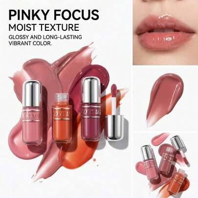 PINKYFOCUS Sheer Shiny Lip Gloss, Hydrating Non-Sticky Formula, Autumn Winter Lip Care Makeup, Ideal For Daily, Parties, Weddings, Cosplay & Holiday Gifts