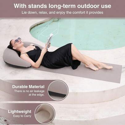 Inflatable Beach Mat, Outdoor Camping Single Sleeping Pad, Foldable And Portable