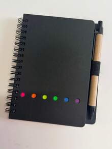 Cuaderno de espiral A6 con bolígrafo, pegatinas de índice de colores, bloc de notas multifuncional, incluye 70 páginas de cuaderno - A6 - Ver 3