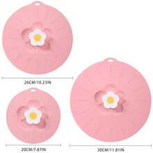 1 nắp đậy bằng silicon họa tiết hoa dùng được trong lò vi sóng, có thể tái sử dụng, chịu nhiệt và có đế hút, phù hợp với cốc, bát, đĩa, nồi, chảo, bếp, lò nướng, tủ lạnh, máy rửa chén. - Hồng - Xem 13